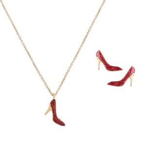 KATE SPADE • Things We Love Red Heels Necklace Earrings Set